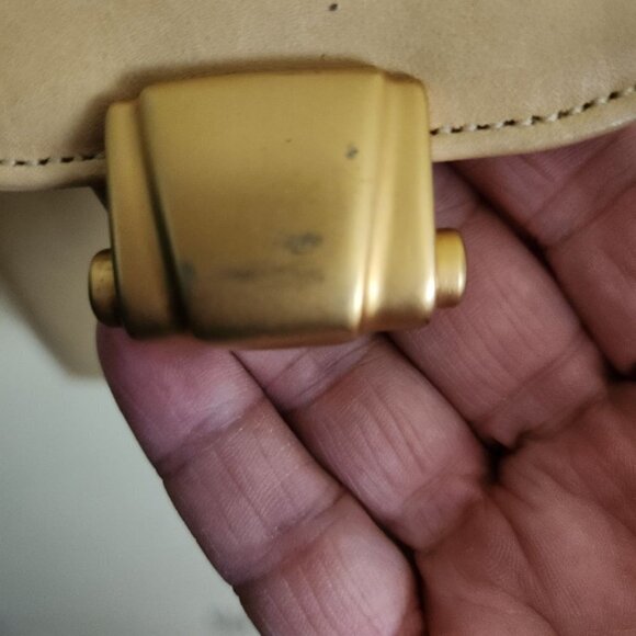 Vintage Sarian Boston Buttery Soft Beige Leather Designer Crossbody Bag - Picture 8 of 8